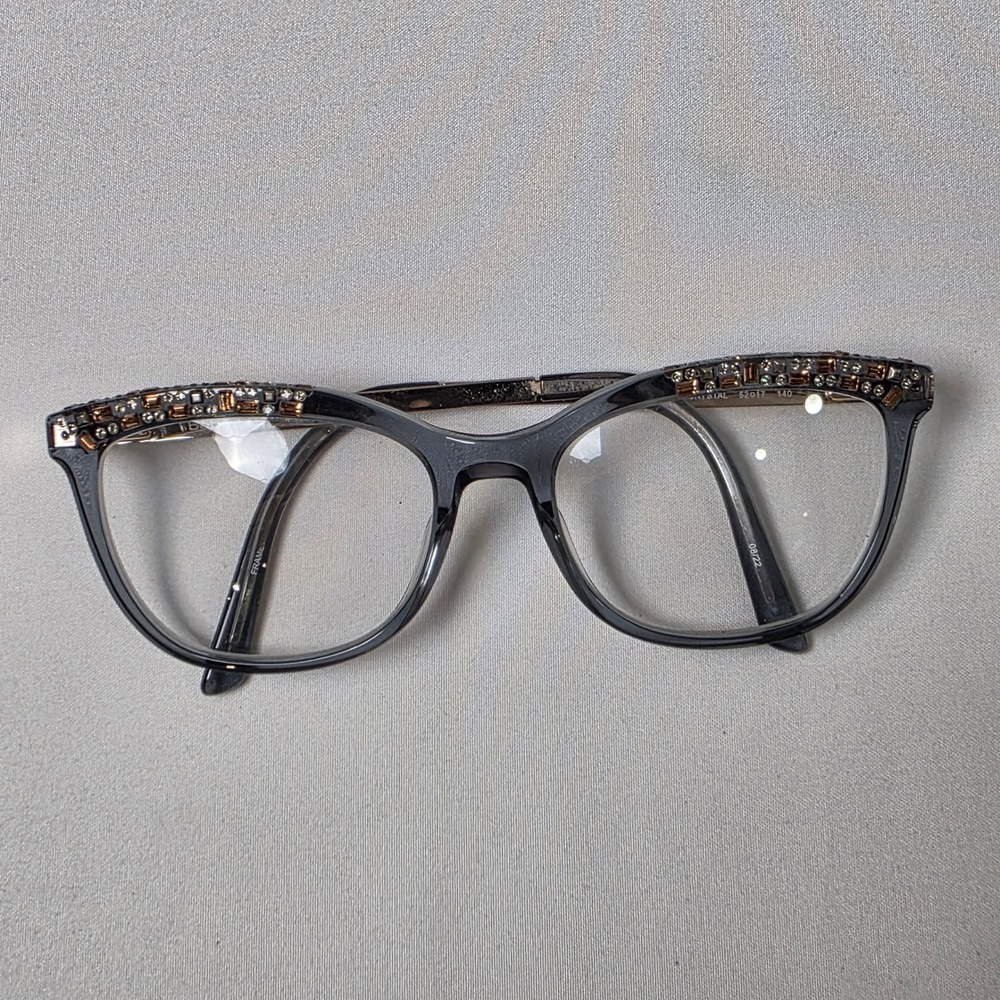 bebe Eyeglasses Womens 52-17-140 Aqua Crystal BB5179 Swarkovski Crystals Frames